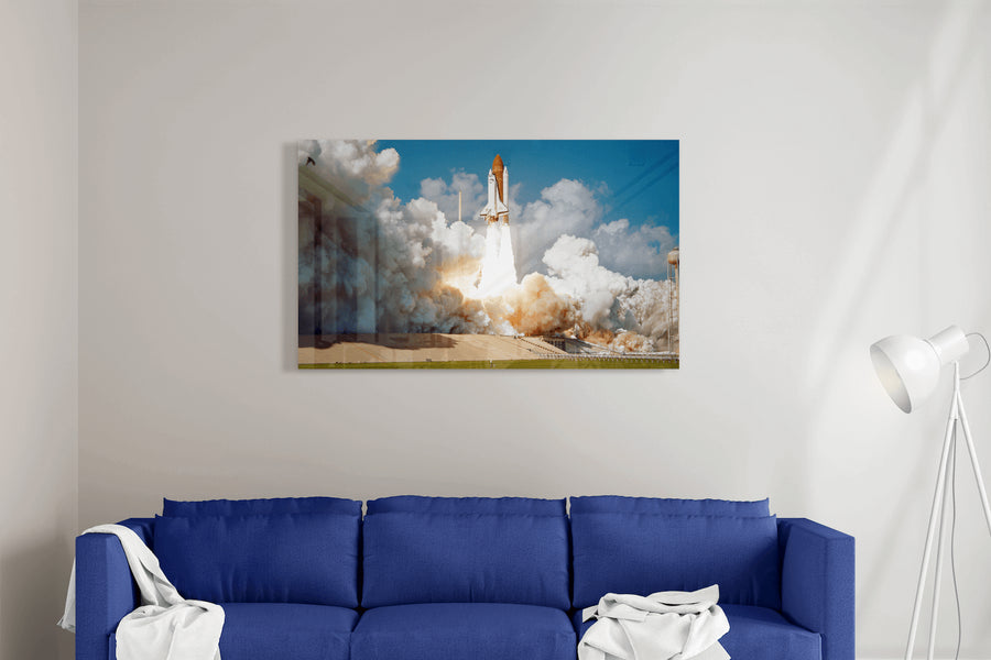 PixArts Personalized Gift Store Home Page Tempered Glass Wall Art with Nasa Header